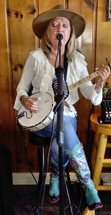 Shirley with her Deering Banjo